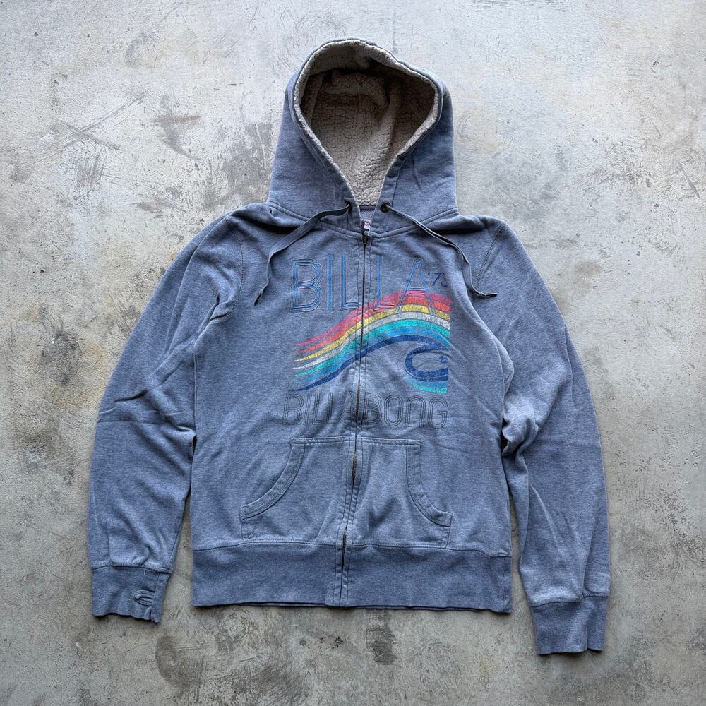 Vintage Y2K Billabong Sherpa Lined Hoodie Women’s XL with Thumbholes